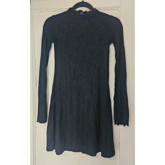 AMERICAN EAGLE Black Ribbed Mini Long Sleeve Dress XXS NWT AE - Picture 2 of 9